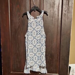 Paper Crane Black and Blue Patterned Top